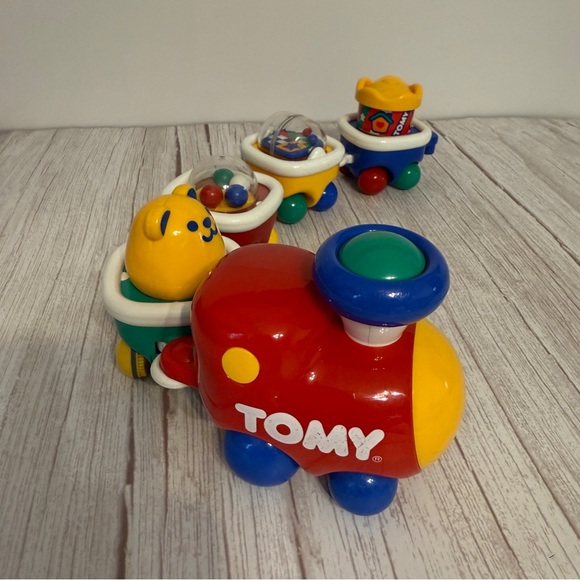 Toddler TOMY Loco Motion Push & Activity 5 Piece Train Car Baby Toy Vtg 1996 - Picture 10 of 16
